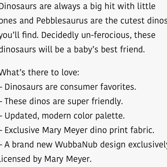 MARY Meyer Pebblesaurus Lovey Blue Triceratops Dinosaur Plush Security Blanket - Picture 8 of 11